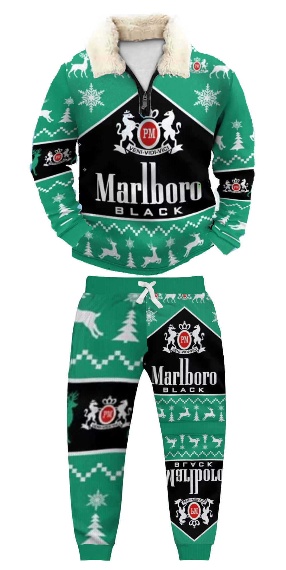 Christmas Ugly Quarter Zip Sweatshirt & Sweatpant Set Edition222