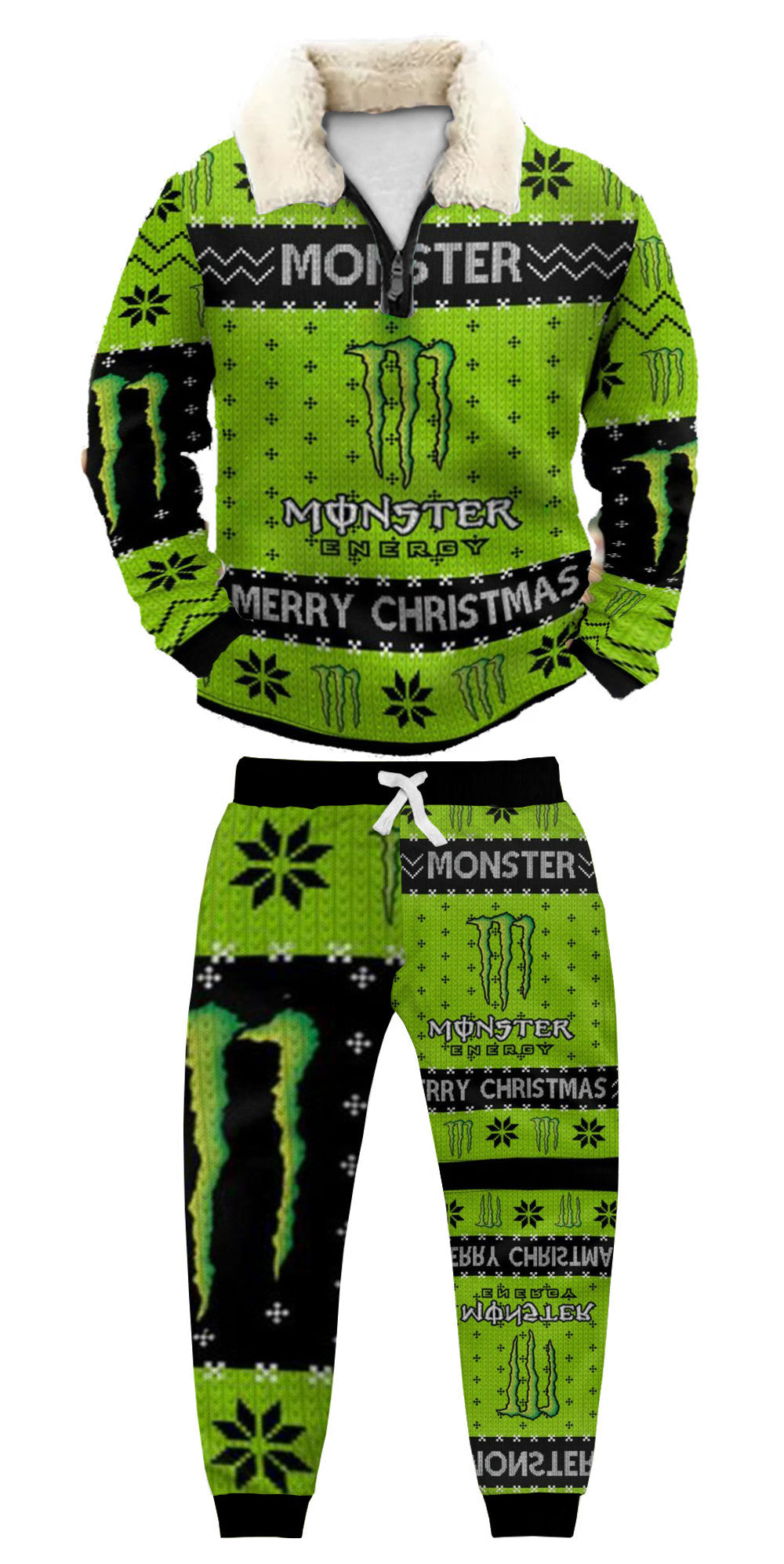 Christmas Ugly Quarter Zip Sweatshirt & Sweatpant Set Edition226