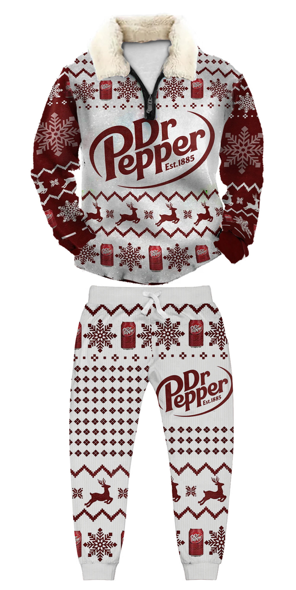 Christmas Ugly Quarter Zip Sweatshirt & Sweatpant Set Edition237