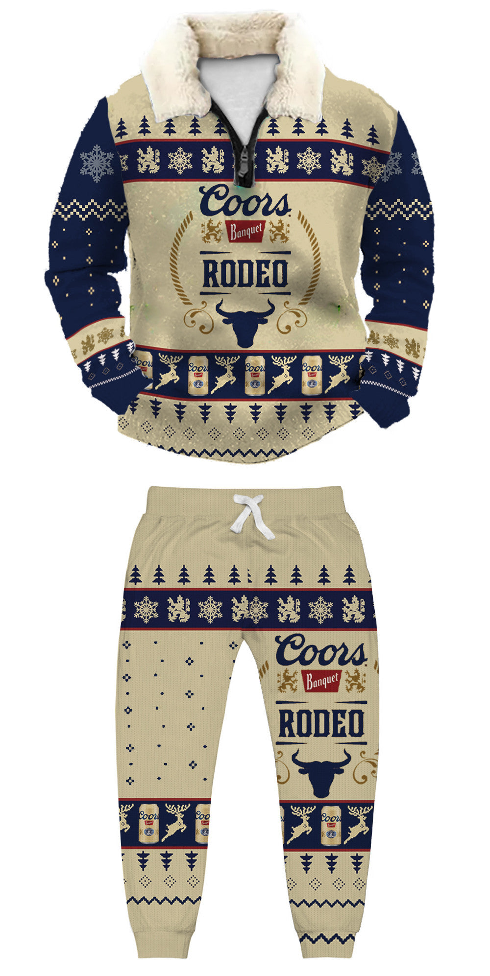Christmas Ugly Quarter Zip Sweatshirt & Sweatpant Set Edition239