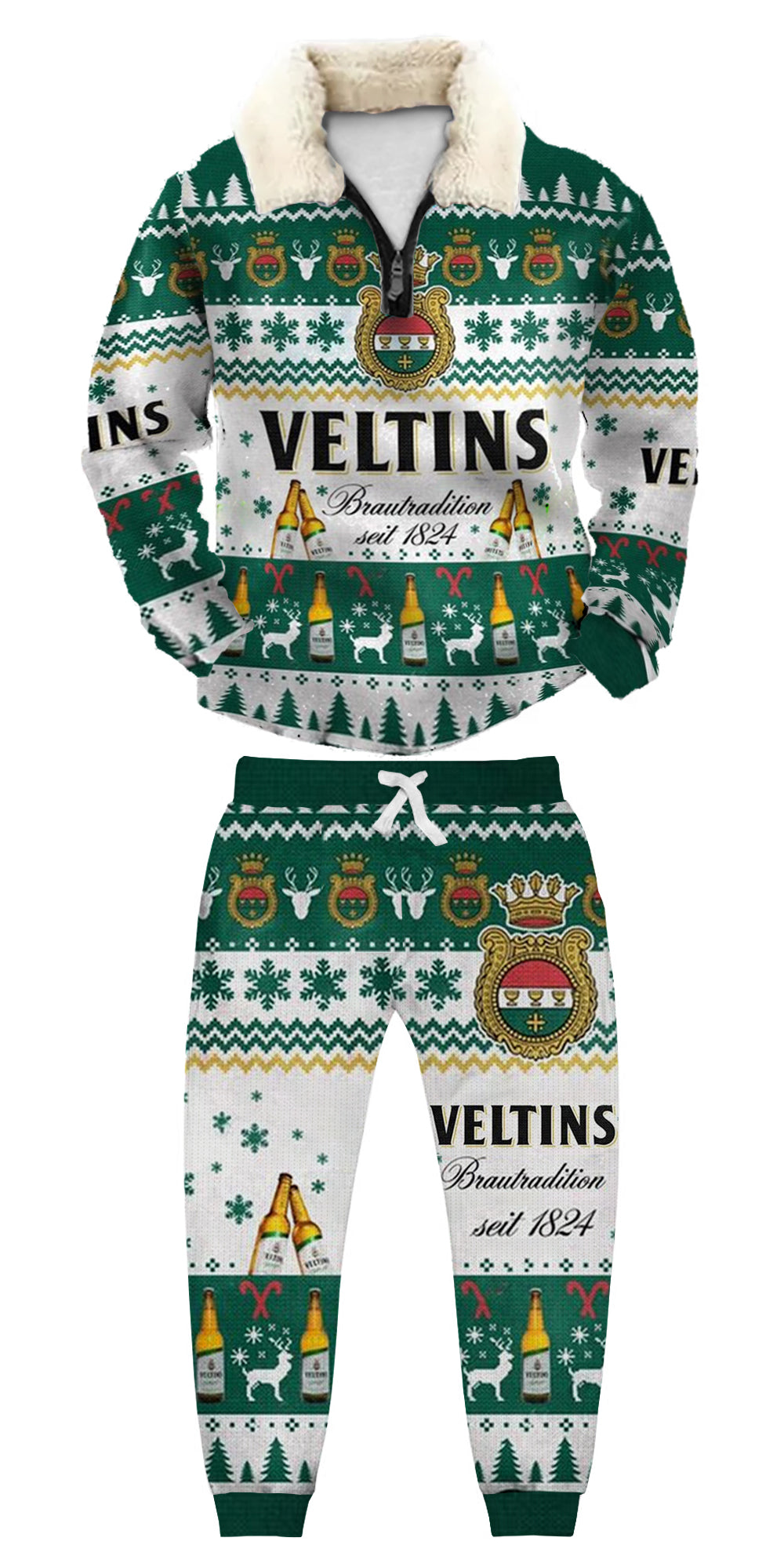 Christmas Ugly Quarter Zip Sweatshirt & Sweatpant Set Edition243