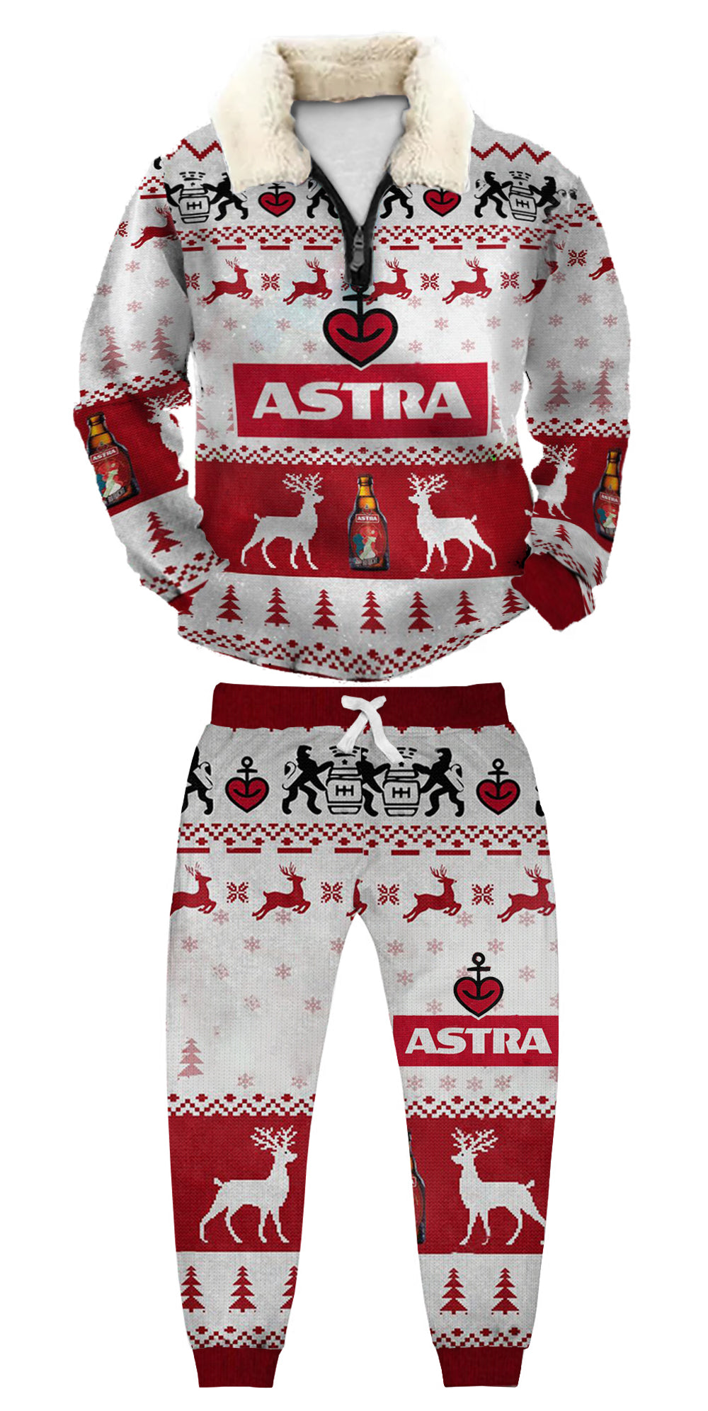 Christmas Ugly Quarter Zip Sweatshirt & Sweatpant Set Edition245