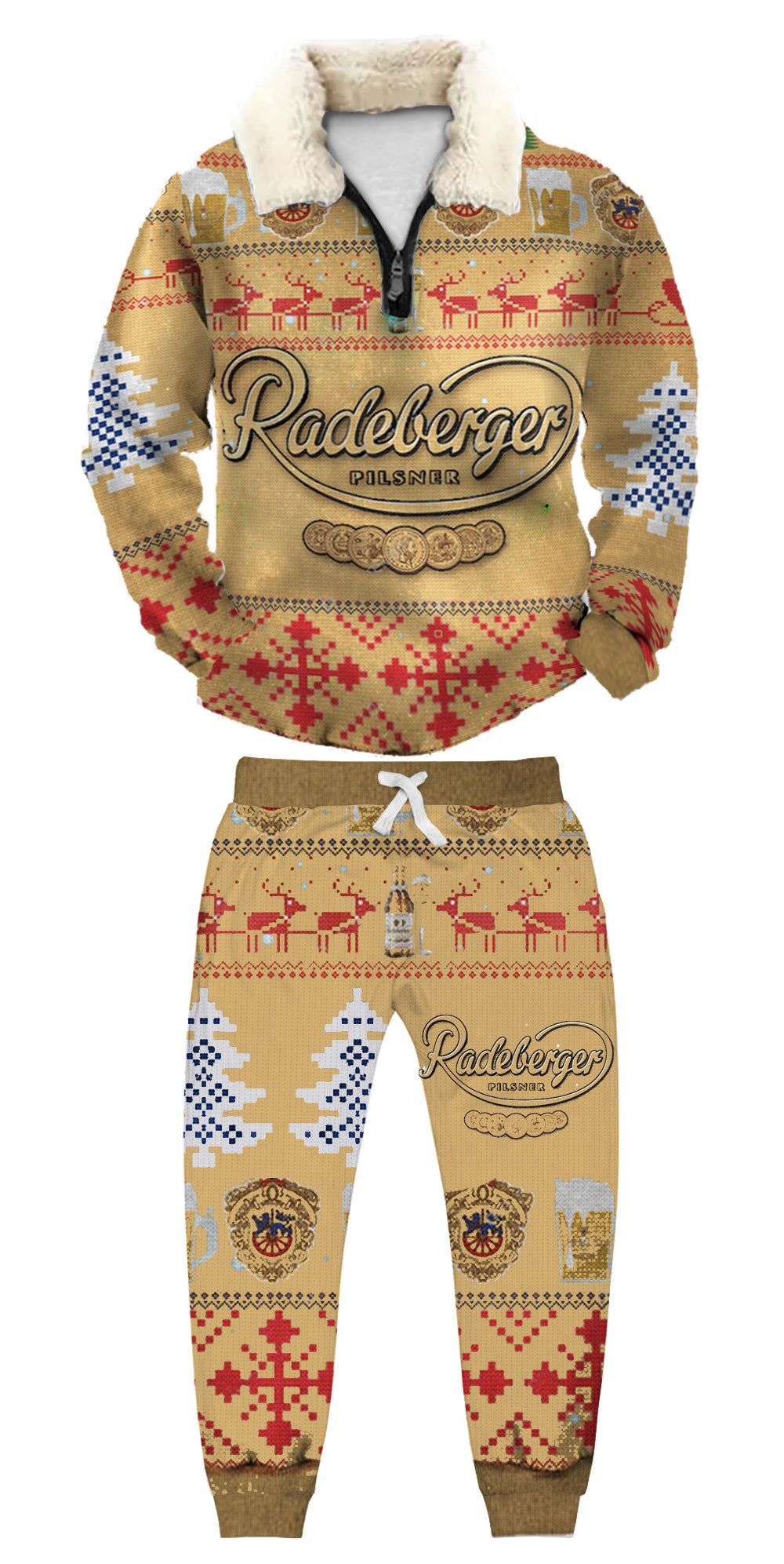 Christmas Ugly Quarter Zip Sweatshirt & Sweatpant Set Edition246