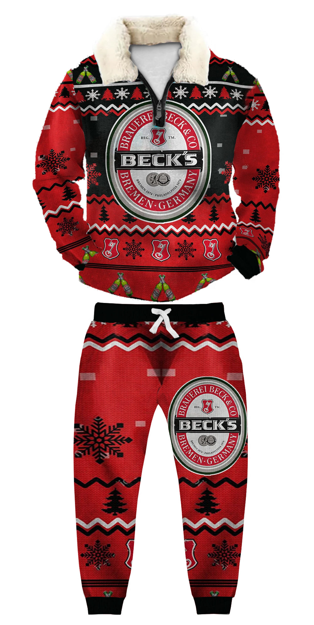 Christmas Ugly Quarter Zip Sweatshirt & Sweatpant Set Edition247