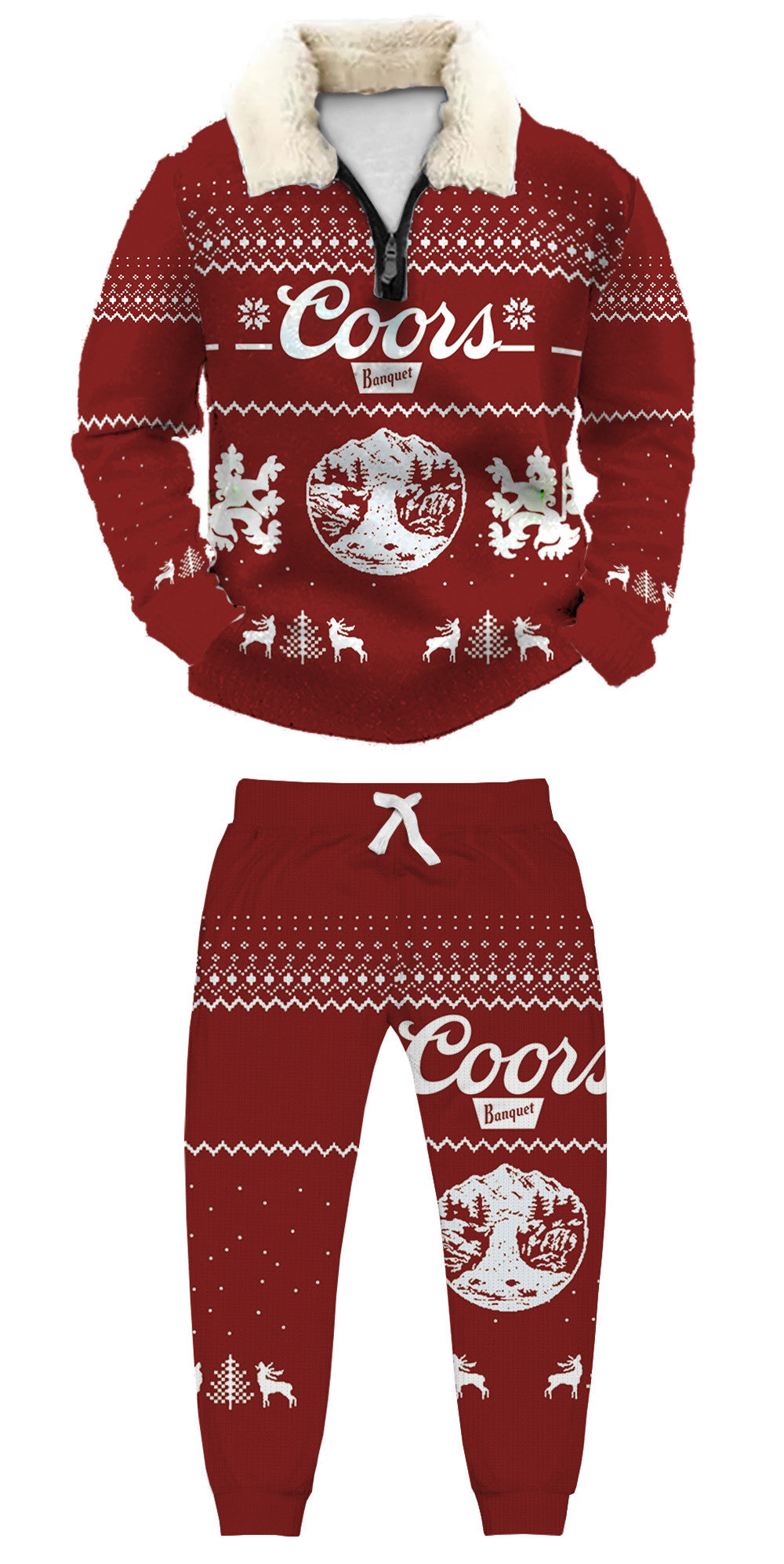 Christmas Ugly Quarter Zip Sweatshirt & Sweatpant Set Edition250