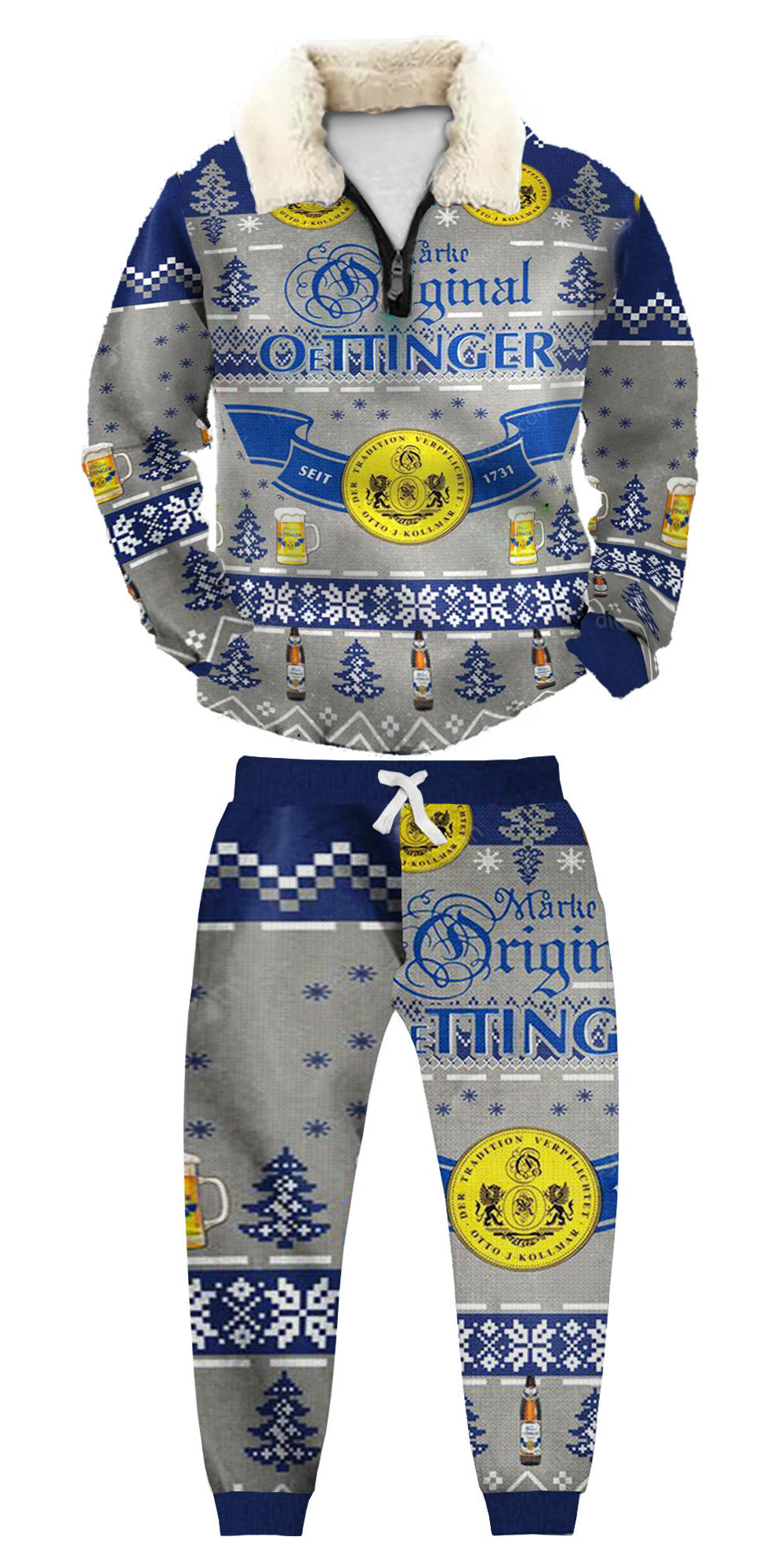 Christmas Ugly Quarter Zip Sweatshirt & Sweatpant Set Edition253