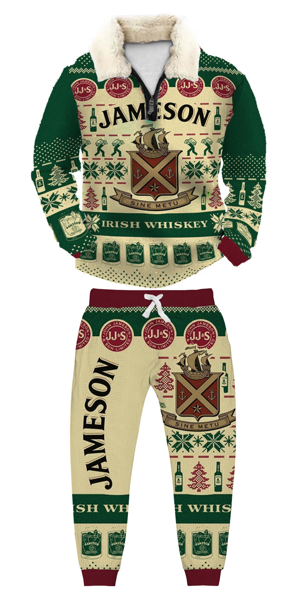 Christmas Ugly Quarter Zip Sweatshirt & Sweatpant Set Edition254