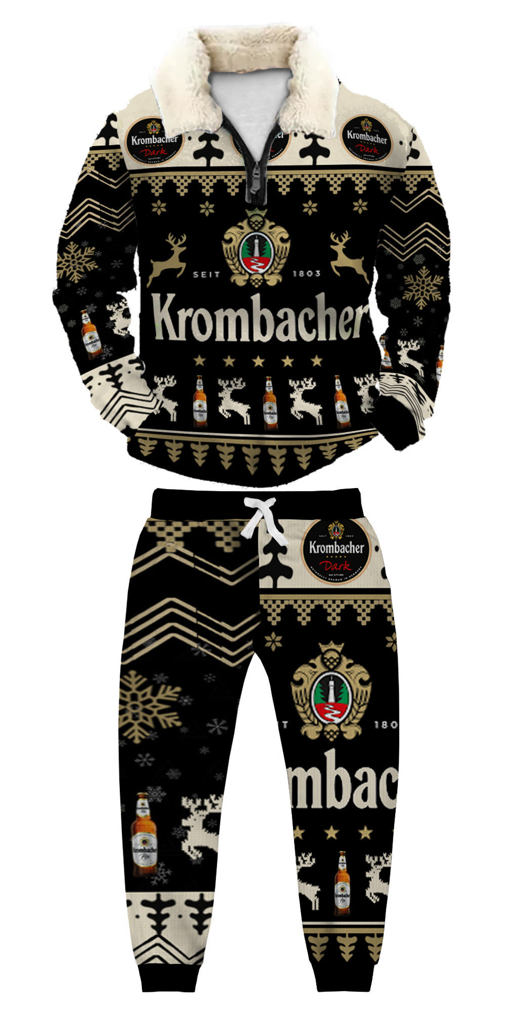 Christmas Ugly Quarter Zip Sweatshirt & Sweatpant Set Edition256