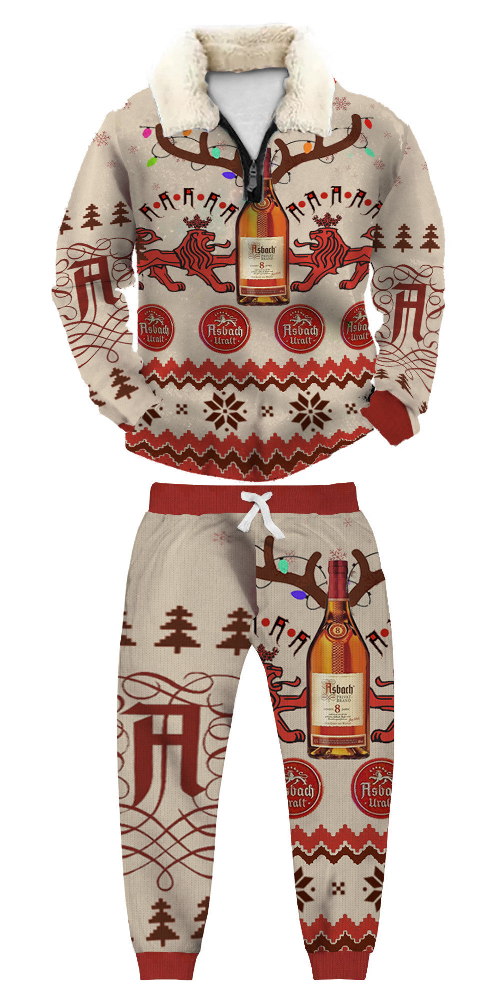 Christmas Ugly Quarter Zip Sweatshirt & Sweatpant Set Edition263