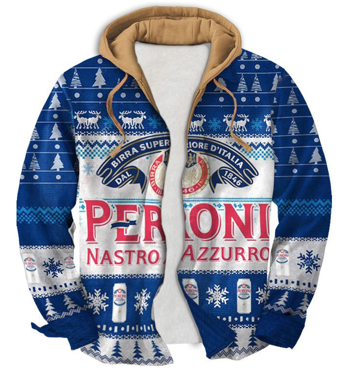 Classic Color Plaid Geometric Ugly Zip Hoodie