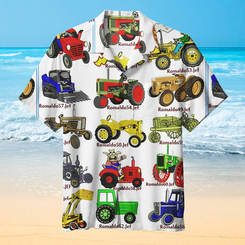 Classic and Vintage Tractors Unisex Hawaiian Shirt
