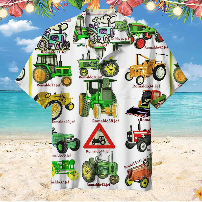 Classic and Vintage Tractors Unisex Hawaiian Shirt