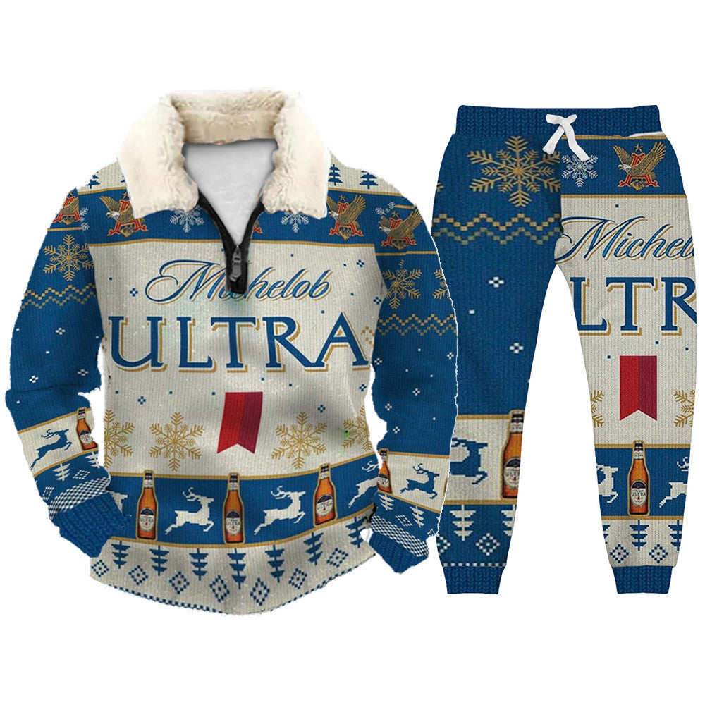 Classics Christmas Ugly Quarter Zip Sweatshirt & Sweatpant Set Edition003