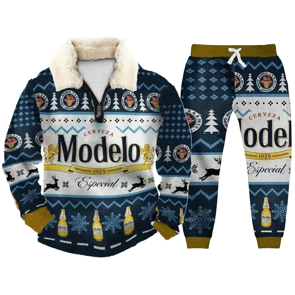 Classics Christmas Ugly Quarter Zip Sweatshirt & Sweatpant Set Edition007