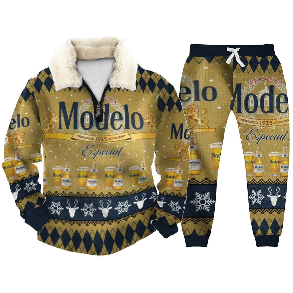 Classics Christmas Ugly Quarter Zip Sweatshirt & Sweatpant Set Edition008