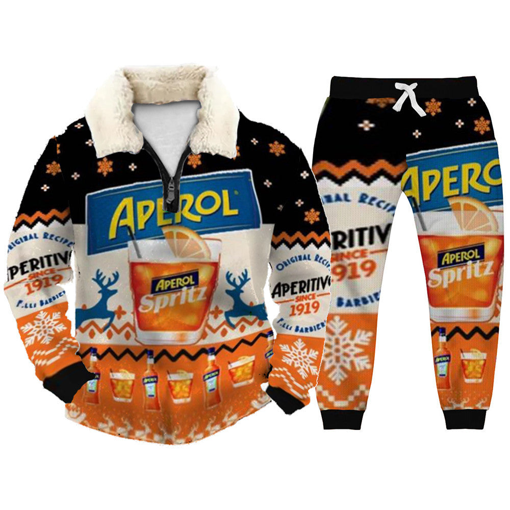 Classics Christmas Ugly Quarter Zip Sweatshirt & Sweatpant Set Edition009