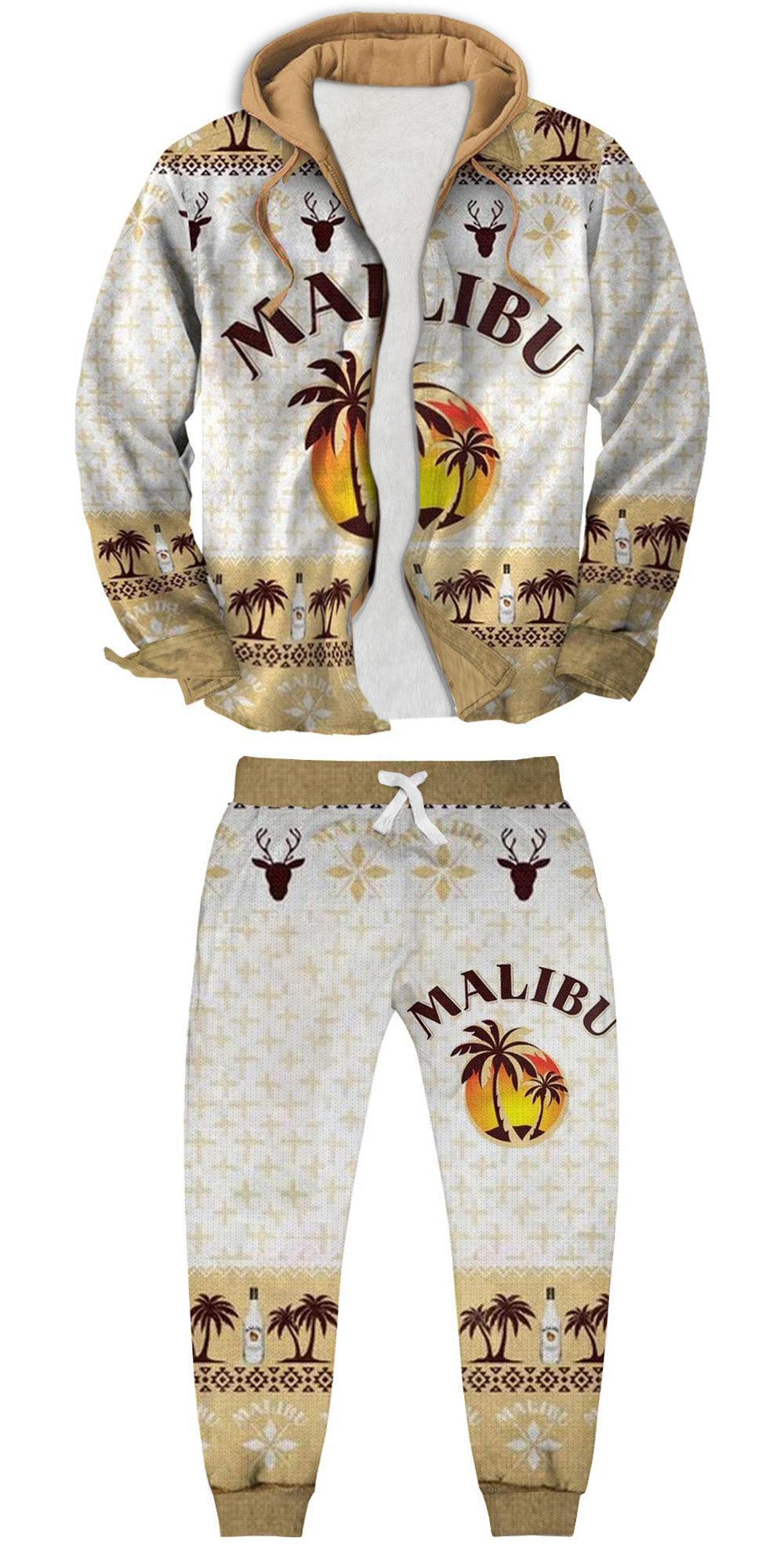 Coastal Holiday Vibes Ugly Zip Hoodie & Sweatpant Set
