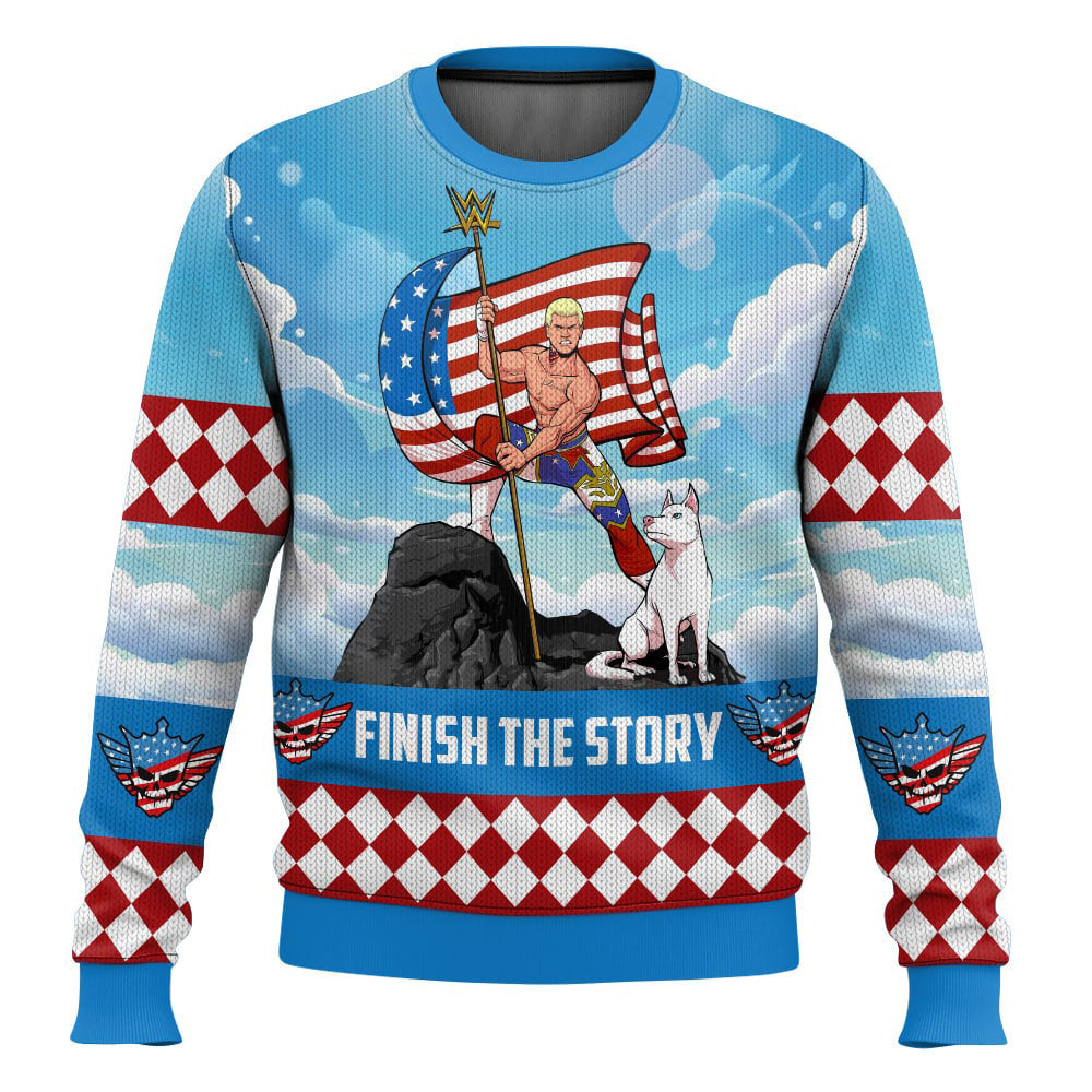 Cody Rhodes Finish The Story WWE Ugly Sweater