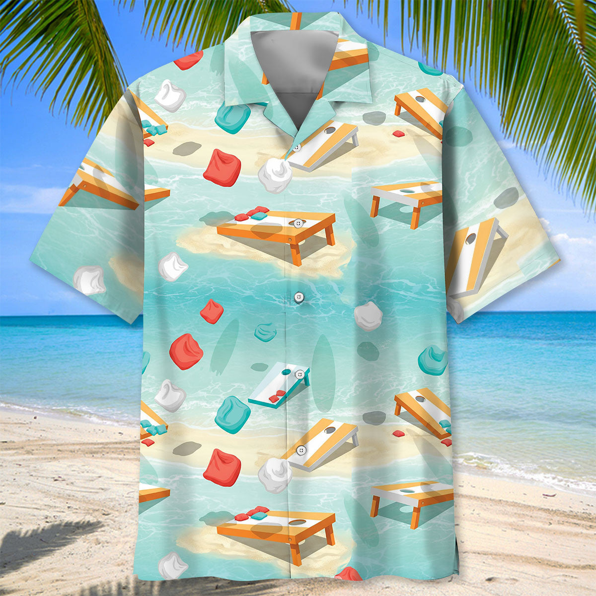 Cornhole Tropical Beach Hawaiian Shirt