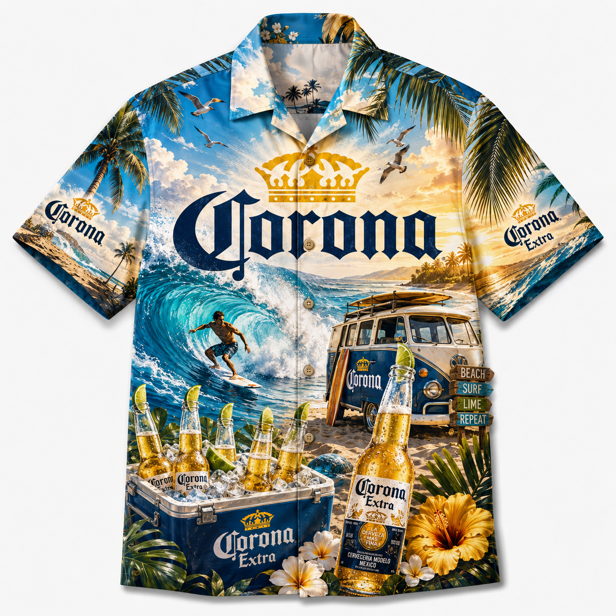 Corona Surf & Beach Hawaiian Shirt
