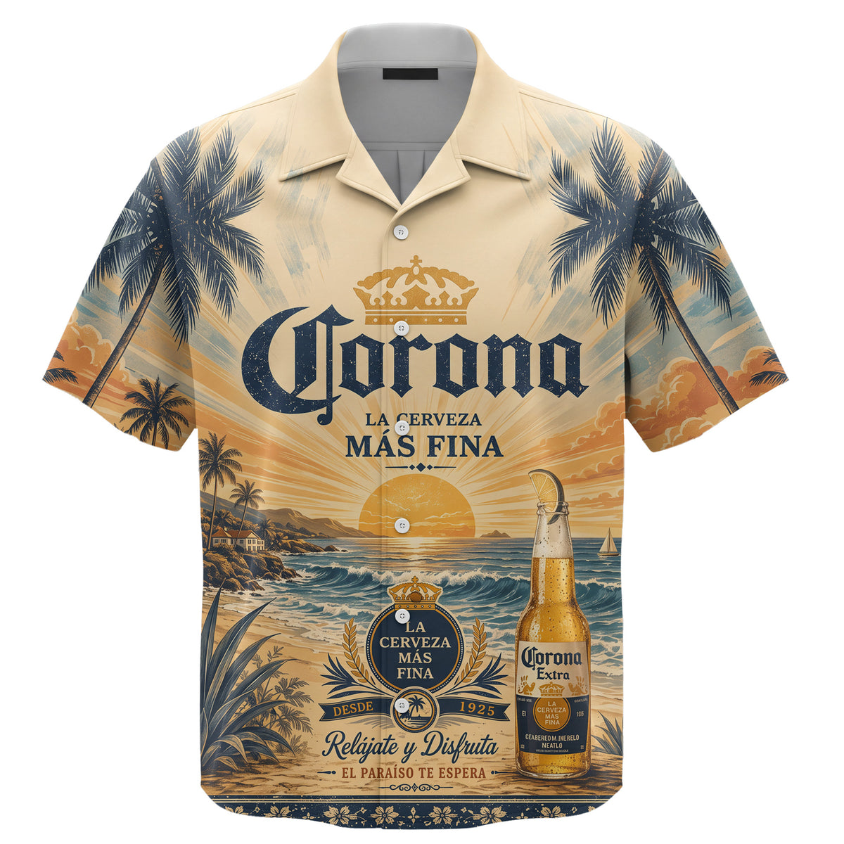 Corona Vintage Summer Sunset Hawaiian Shirt