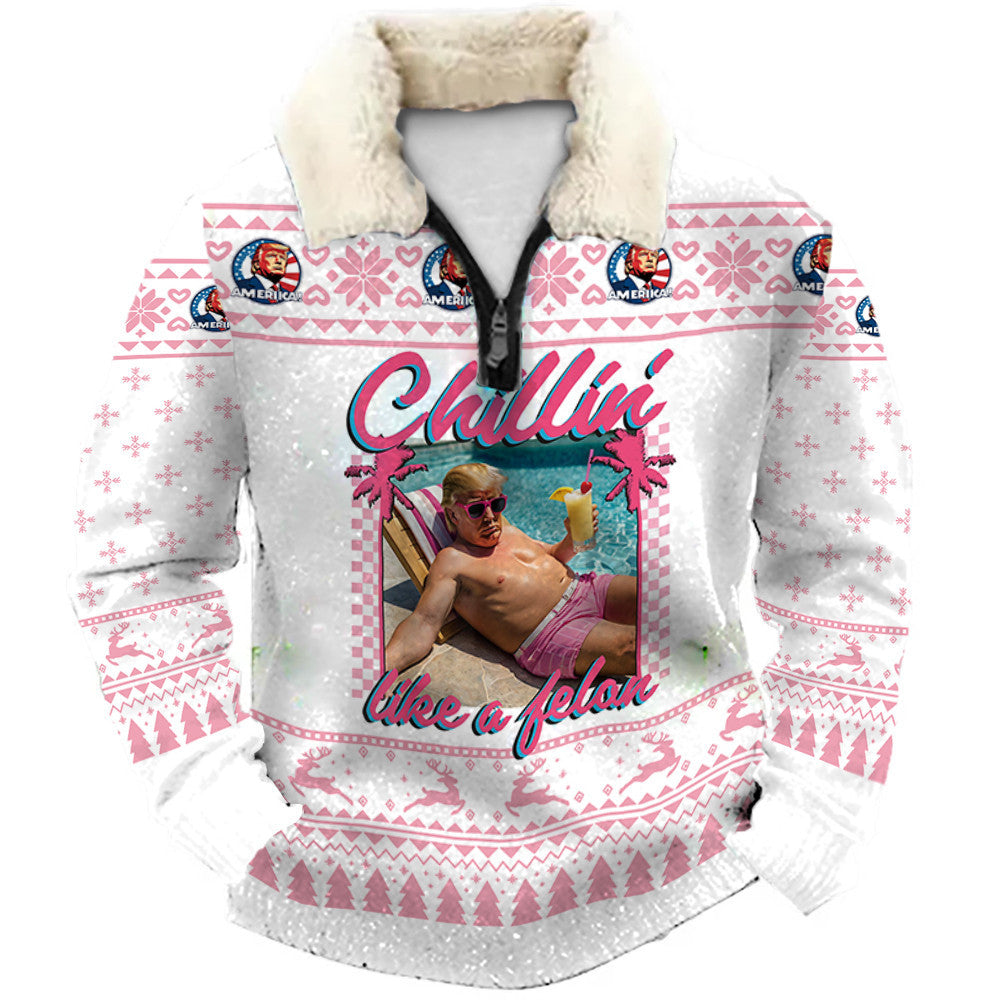 Cotton Candy Chillscape Ugly Quarter Zip Sweatshirt