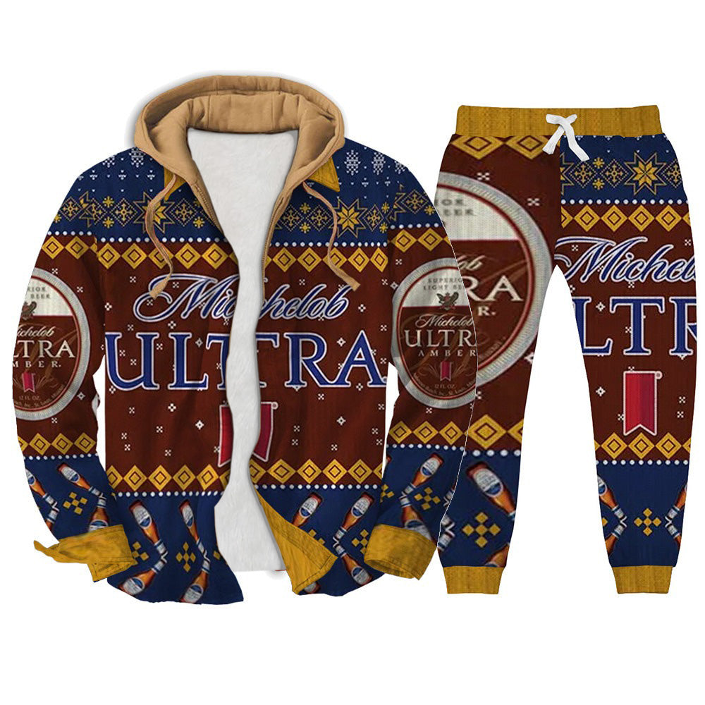 Crimson Aurora Ugly Zip Hoodie & Sweatpant Set