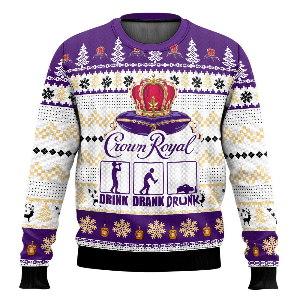 Crown Royal Drink Drank Drunk Ugly Sweater