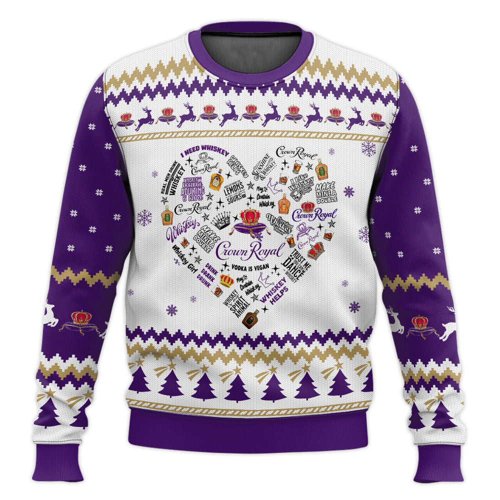 Crown Royal Heart Ugly Sweater