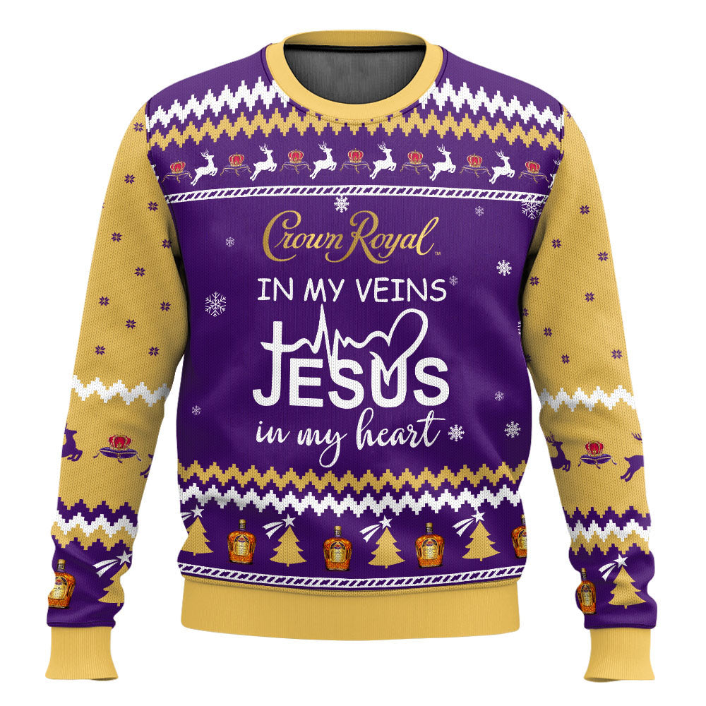 Crown Royal In My Vein Ugly Sweater