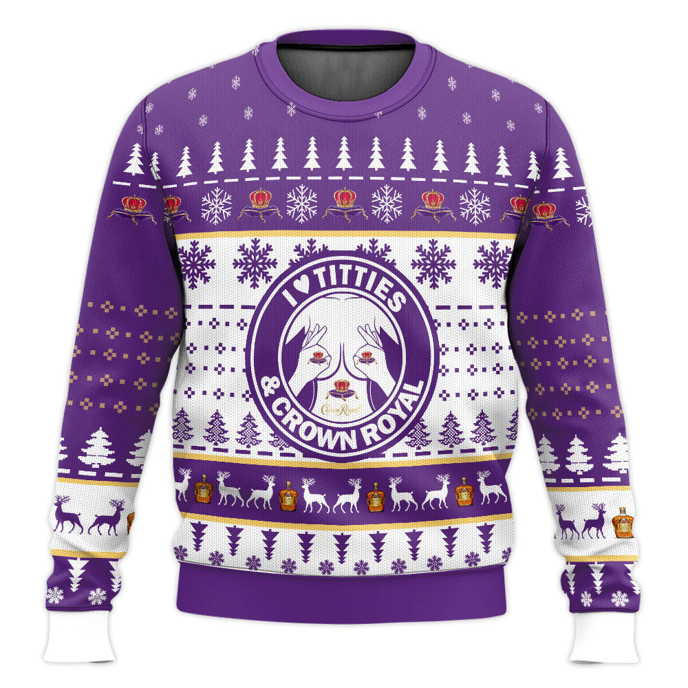 Crown Royal Titties Funny  Ugly Sweater