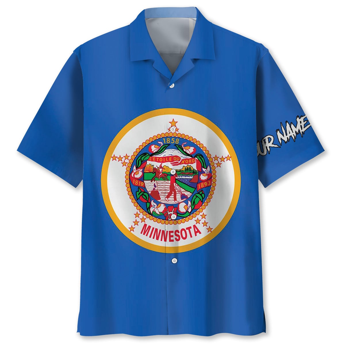Custom Name Minnesota US State Fishing Hook Hawaiian Shirt