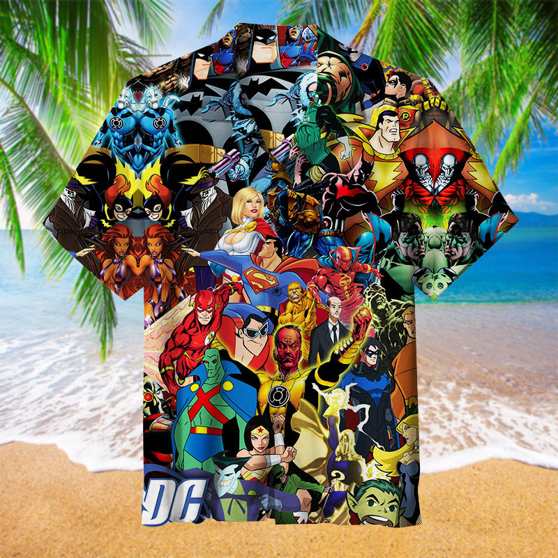 DC Comics Character Collage Art Unisex Hawaiian Shirt