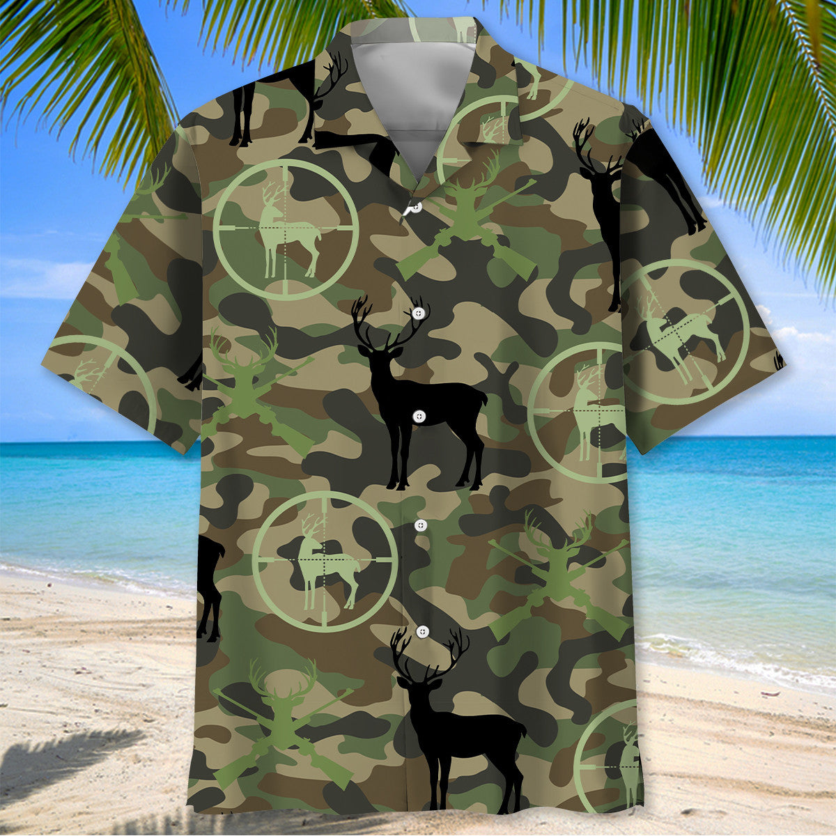 Deer Hunting Camo Hawaiian Shirt