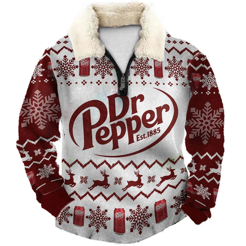 Dr P & Christmas Ugly Quarter Zip Sweatshirt