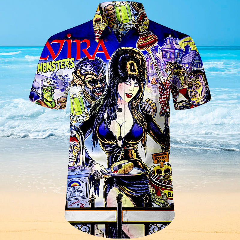 Elvira Pinball Unisex Hawaiian Shirt
