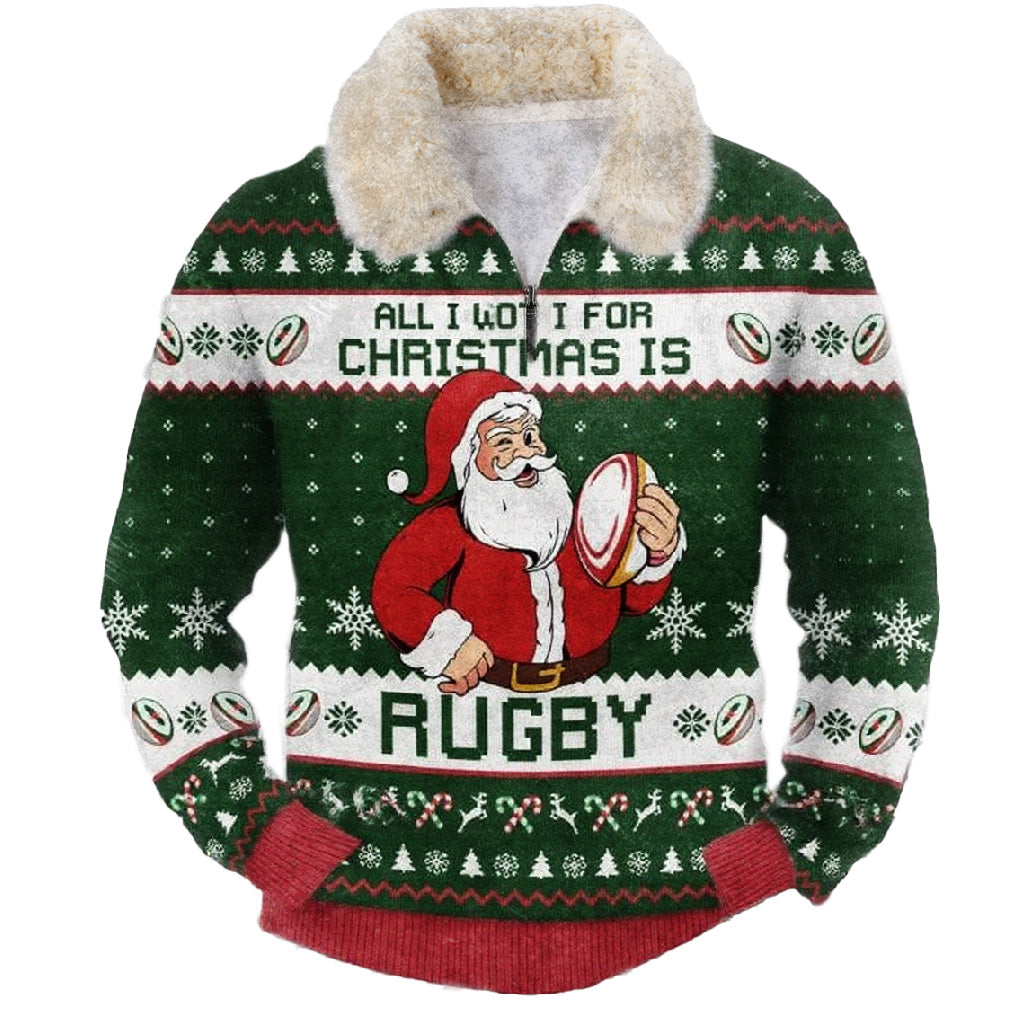 Emerald Christmas Ugly Quarter Zip Sweatshirt