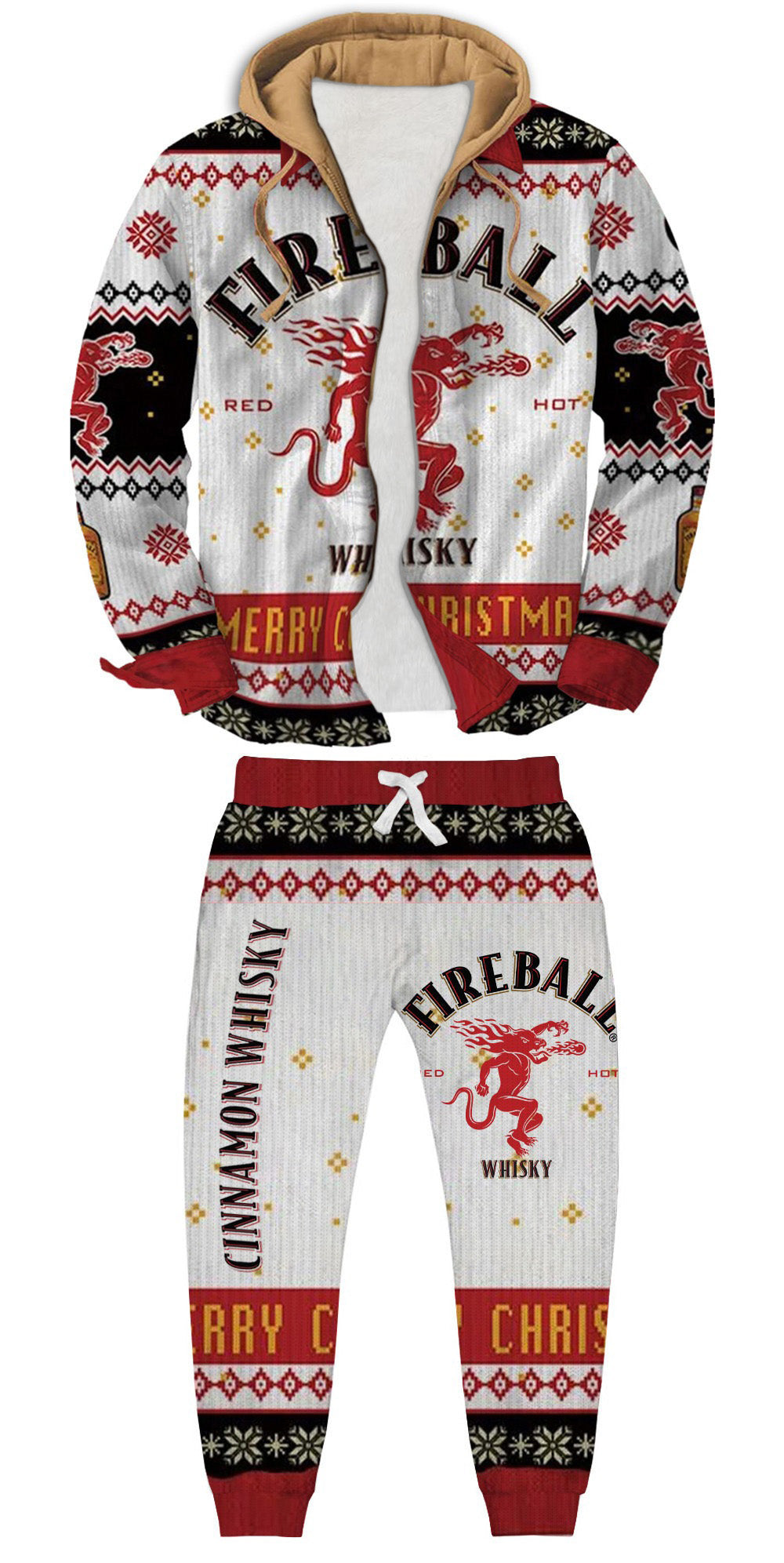 F Men's Fake Two Gradient Ugly Zip Hoodie & Sweatpant Set