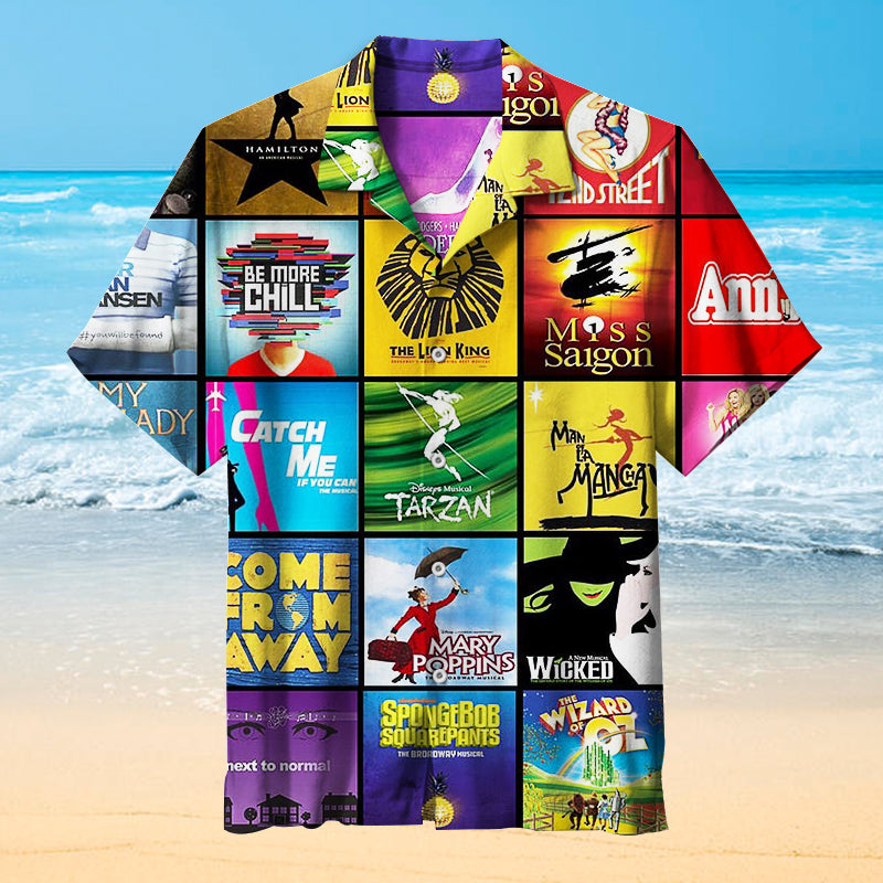 Favorite Musicals Broadway Shows Universal Hawaiian Shirt