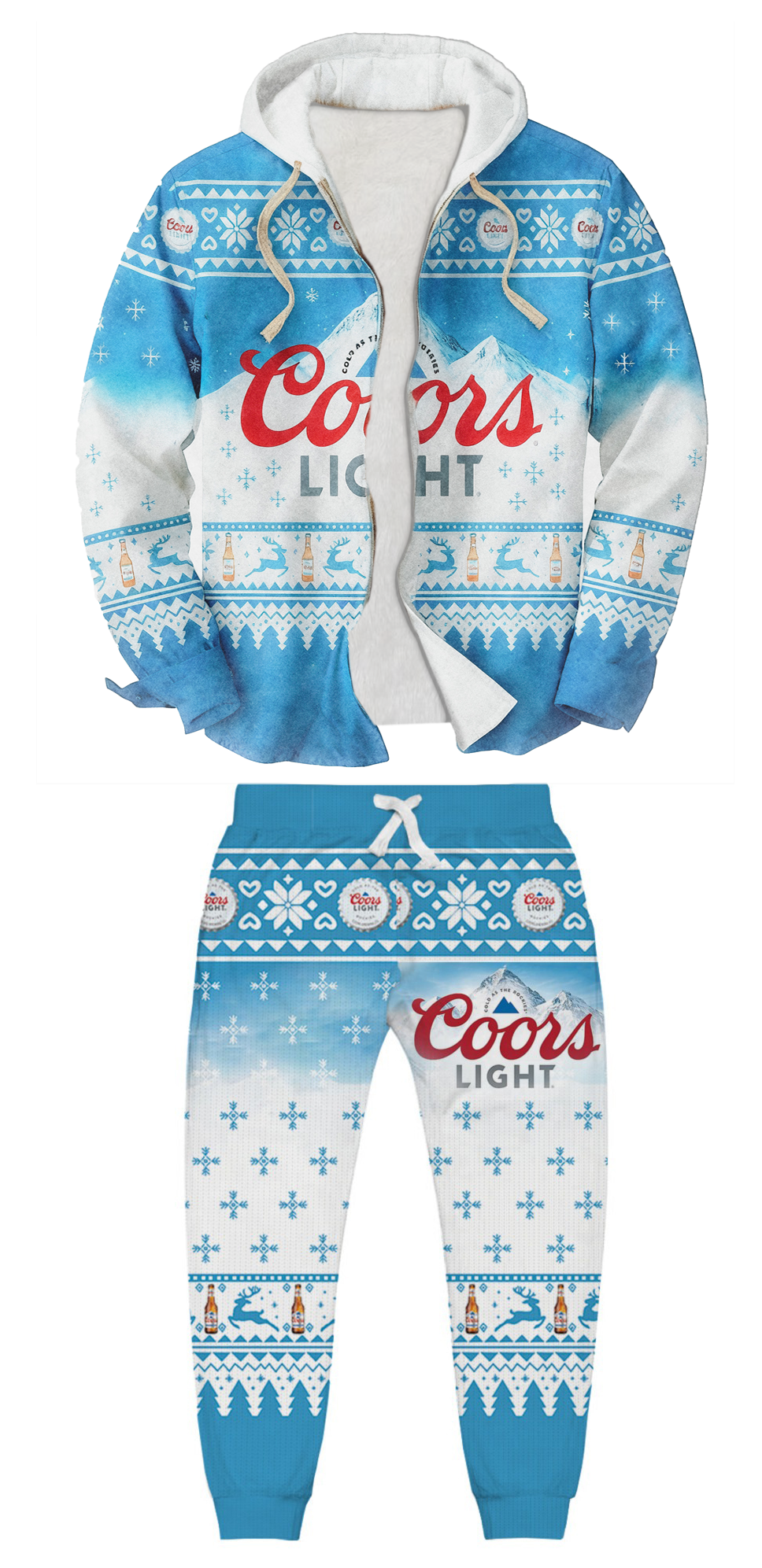 Festive Apres Ski Lodge Ugly Zip Hoodie & Sweatpant Set