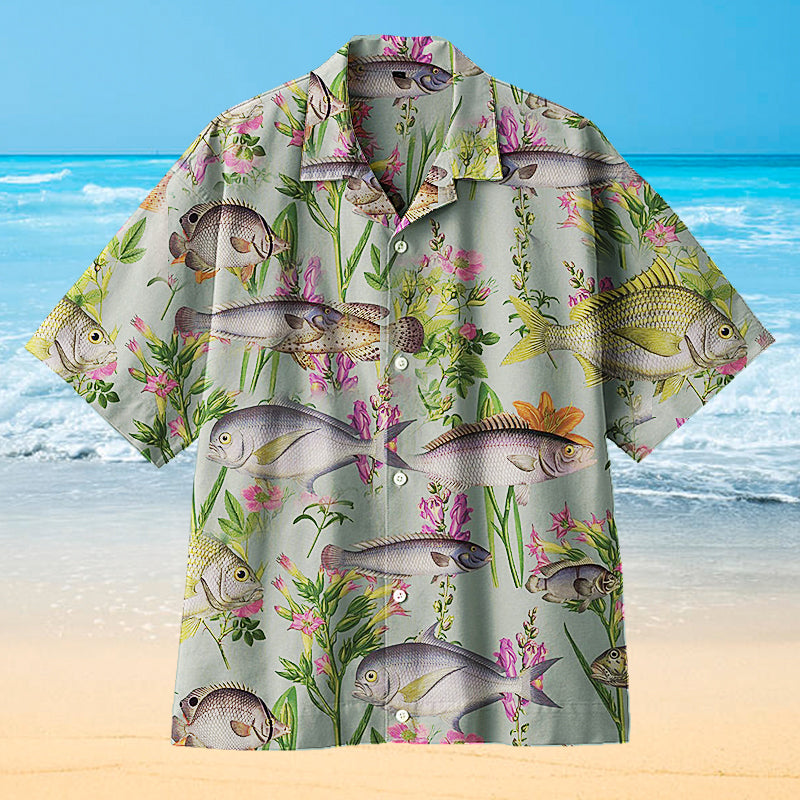 Fish And Flowers On Land Universal Hawaiian Shirt