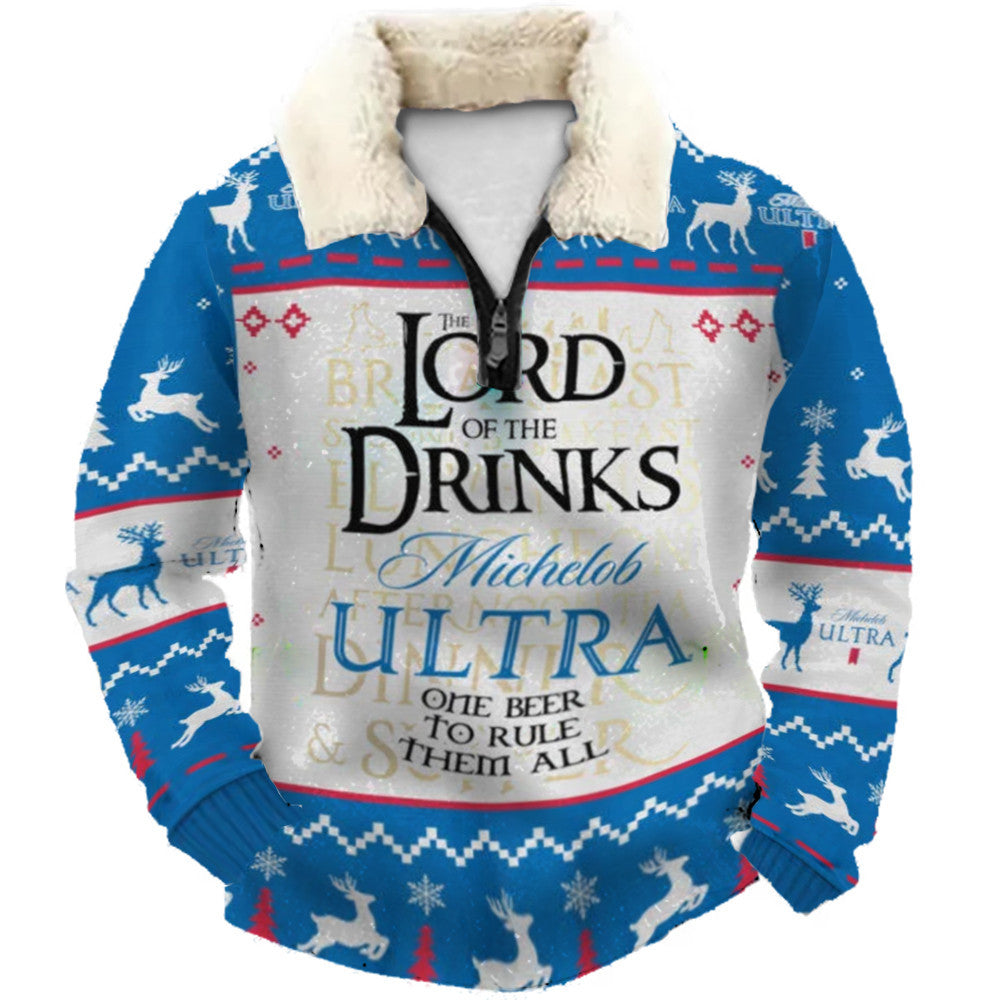 Frost Blue & Snow White Ugly Quarter Zip Sweatshirt