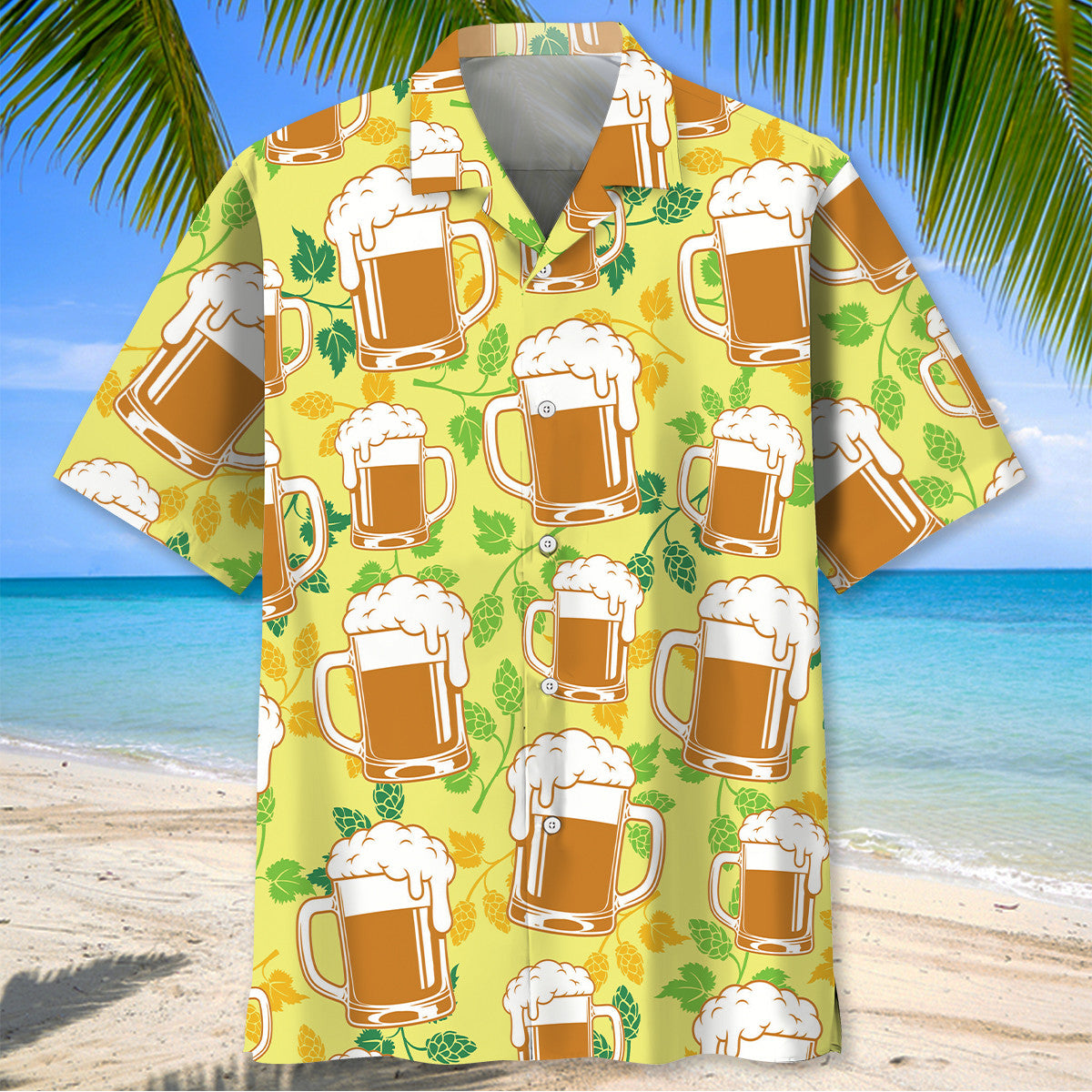 Funny Beer Hops Tropical Style Hawaiian Shirt