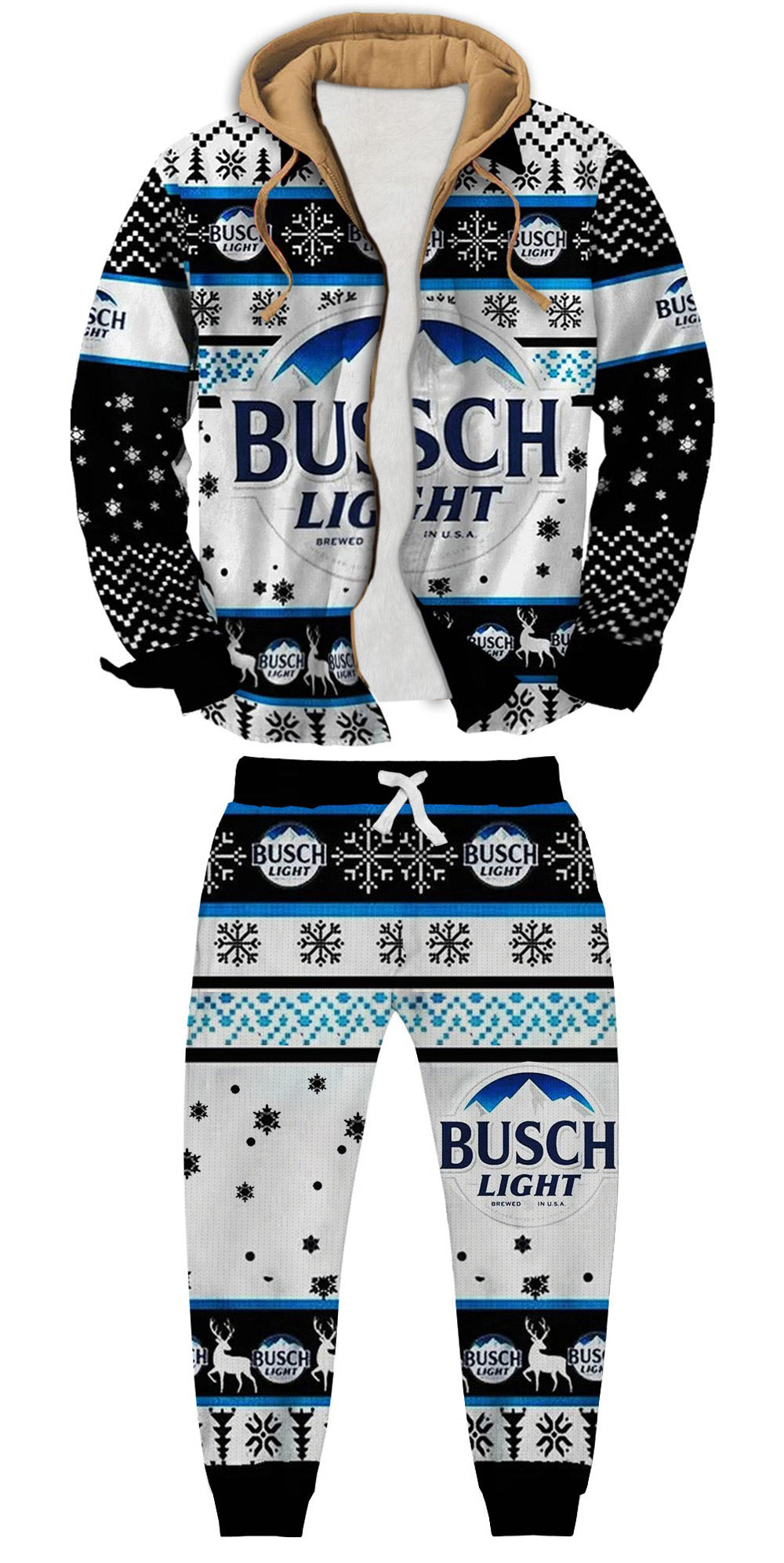 Geometric Ugly Zip Hoodie & Sweatpant Set