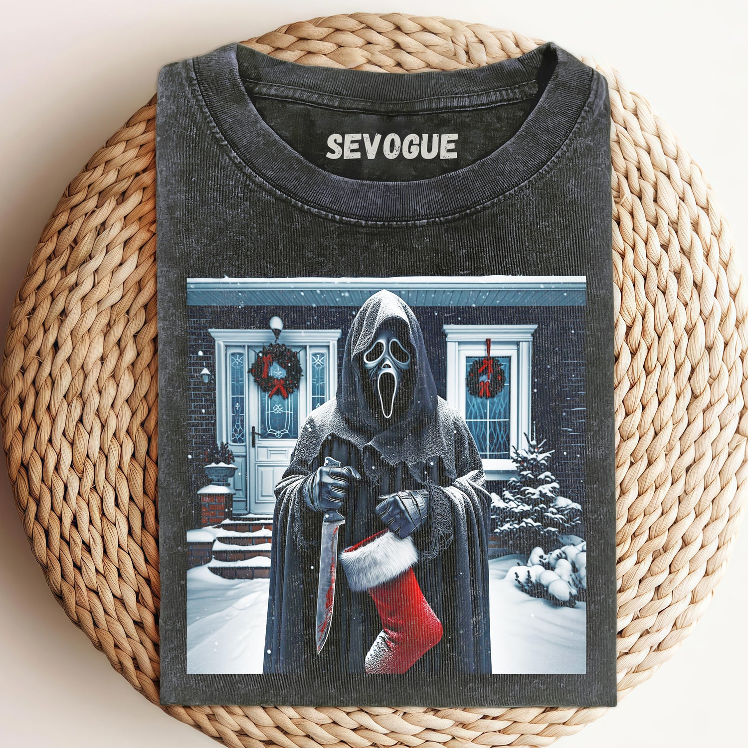 Ghostface Celebrates Christmas Unisex Tee, Sweatshirt & Hoodie