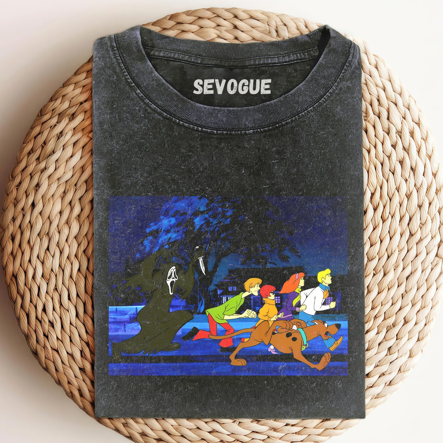 Ghostface Chasing Scooby Unisex Tee, Sweatshirt & Hoodi