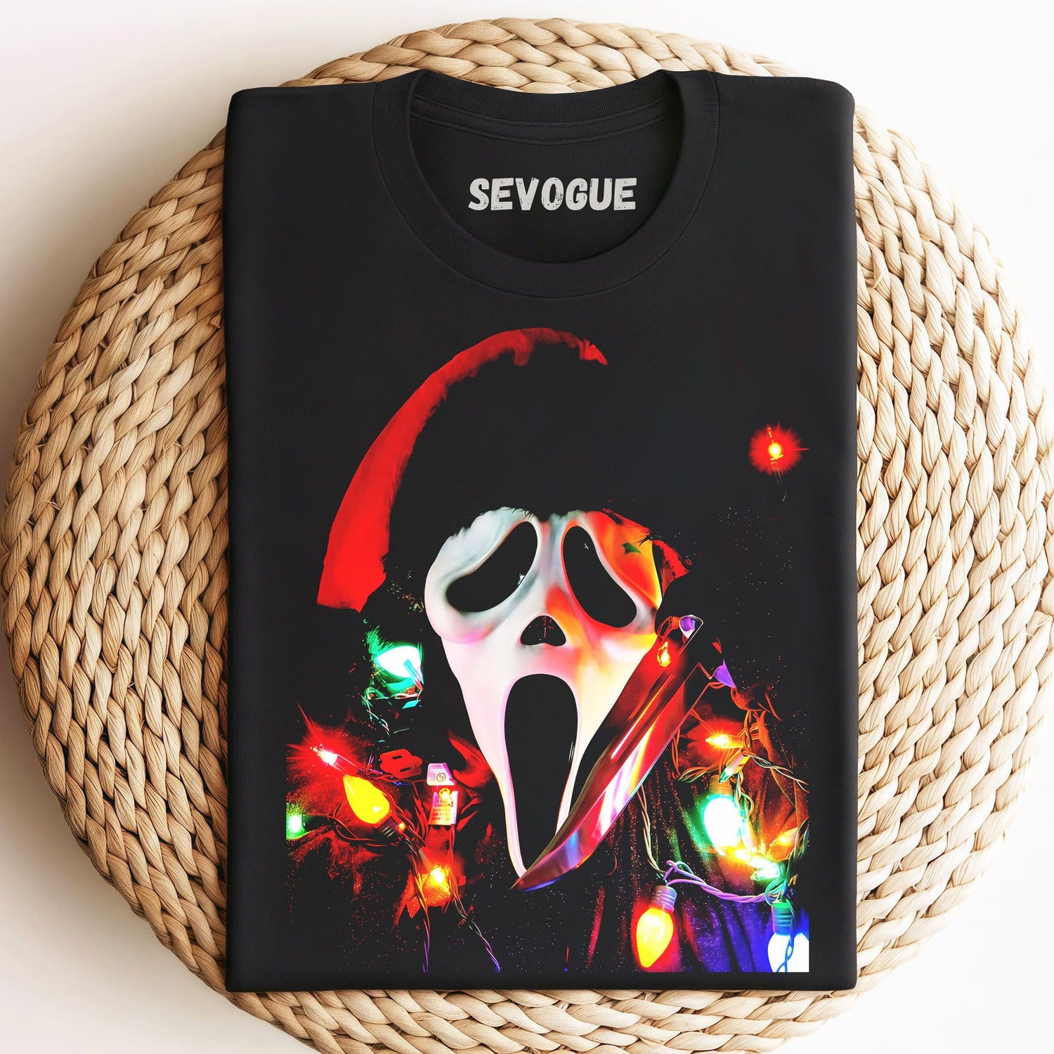 Ghostface Covered With Christmas Lights Unisex Tee, Sweatshirt & Hoodie