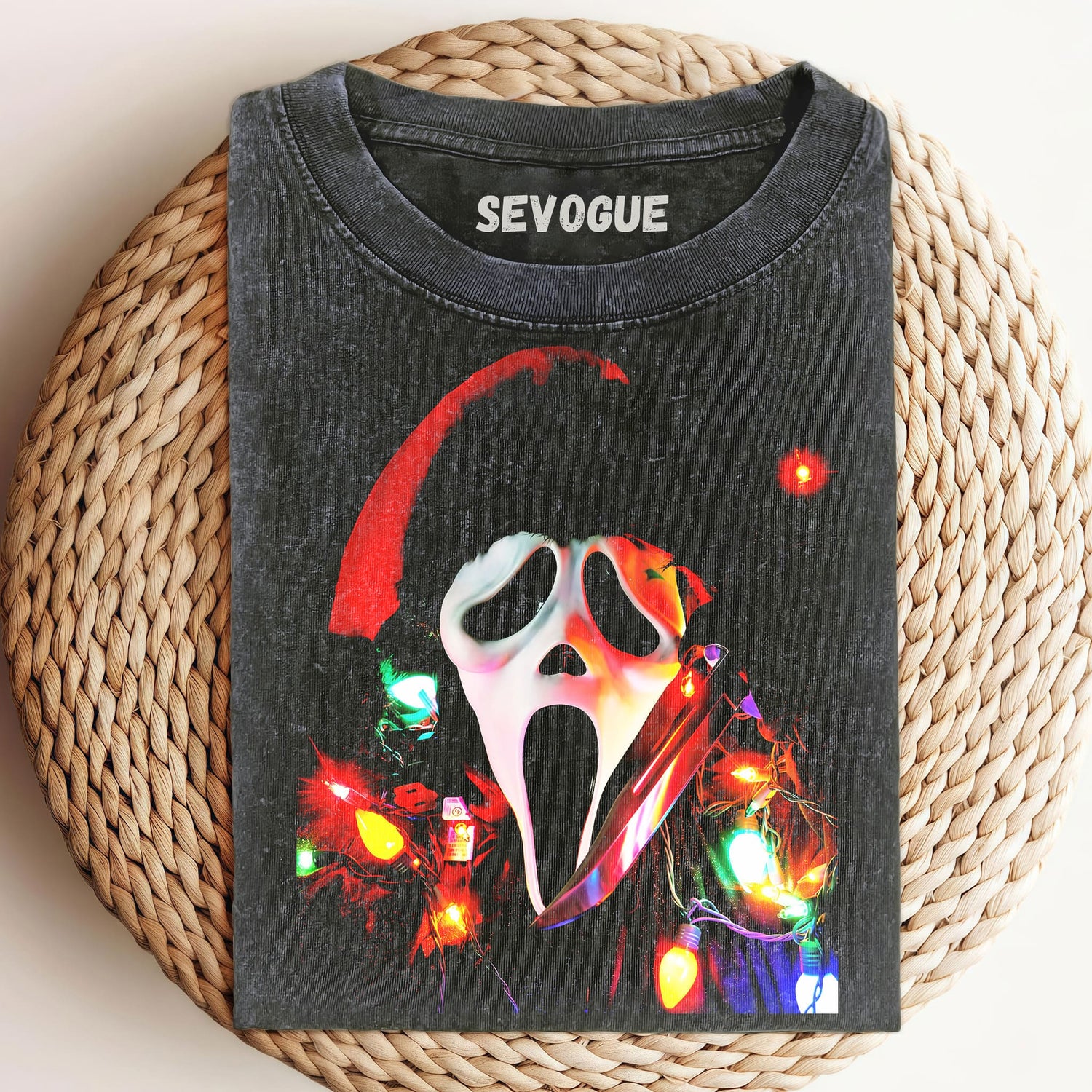 Ghostface Covered With Christmas Lights Unisex Tee, Sweatshirt & Hoodie