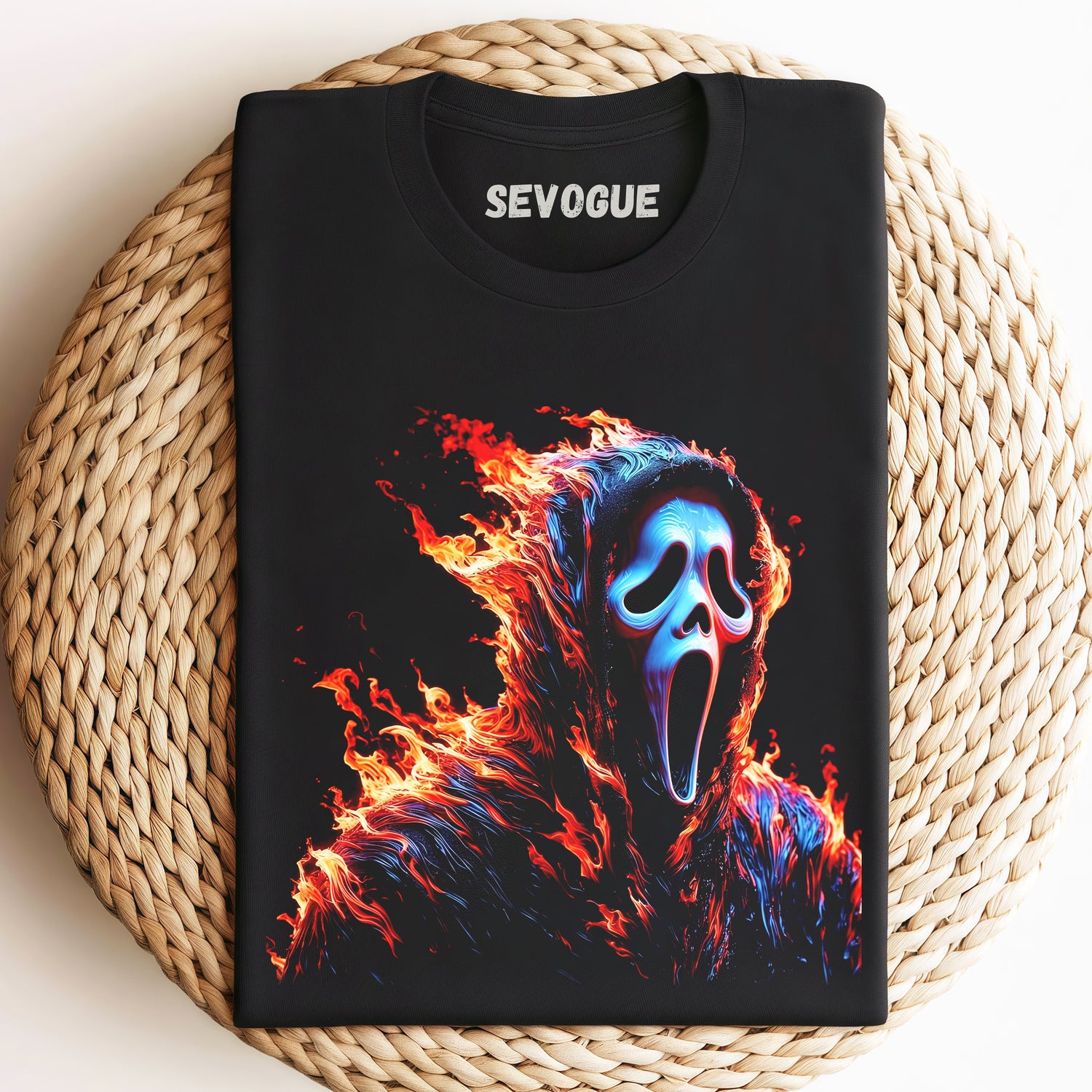 Ghostface With Fire On His Body Unisex Tee, Sweatshirt & Hoodie