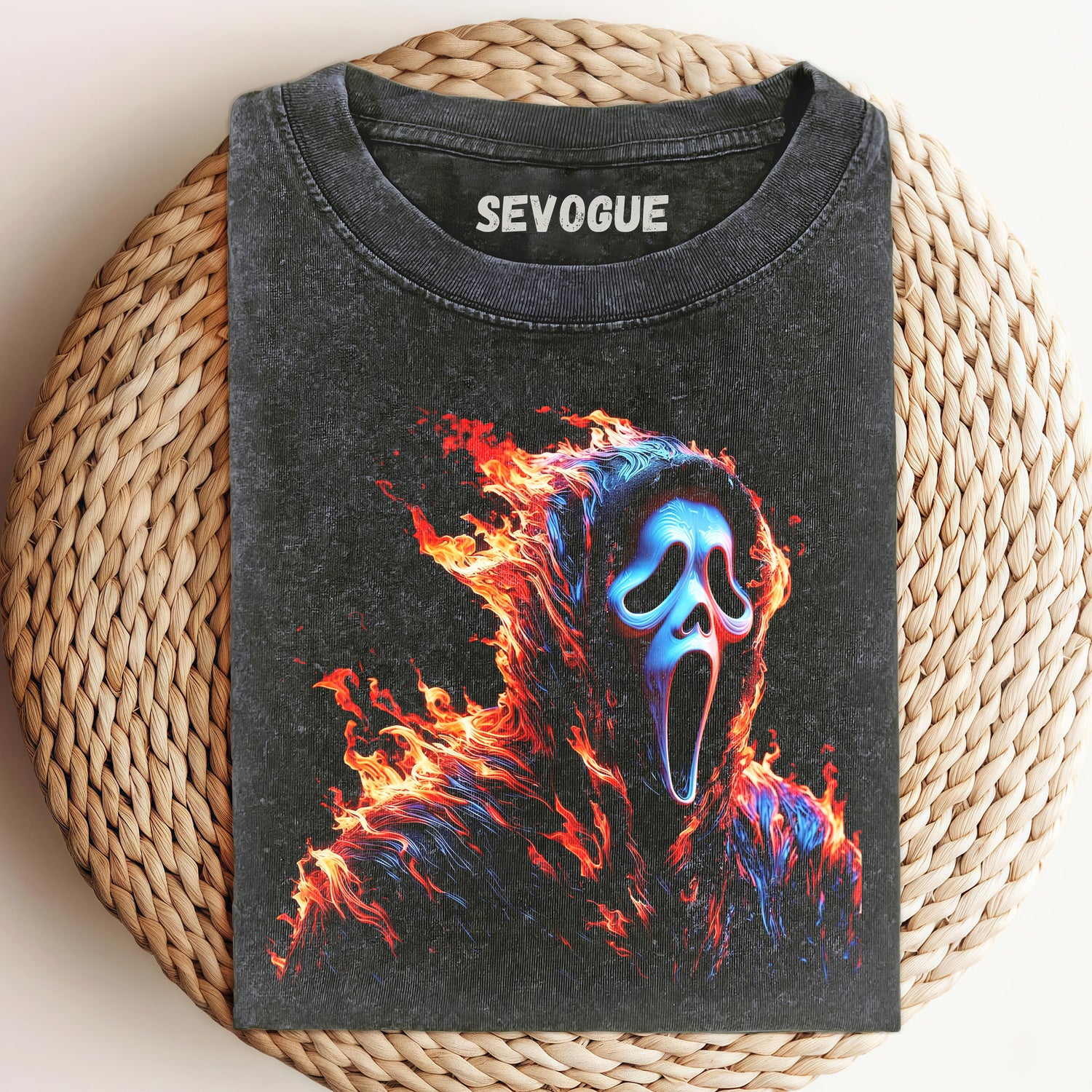 Ghostface With Fire On His Body Unisex Tee, Sweatshirt & Hoodie